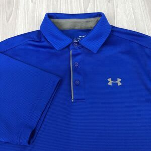 Under Armour Men's Medium Loose-fit Tech Polo Shirt Royal Blue Short Sleeve Golf